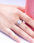 One Carat Radiant Cut Luxury Cubic Zirconia Halo Engagement Ring in Platinum - Boutique Pavè