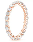 One Carat Round Cut Lab Created Diamond Stackable Eternity Band in 18 Karat Rose Gold - Boutique Pavè