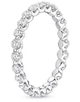 One Carat Round Cut Lab Created Diamond Stackable Eternity Band in 18 Karat White Gold - Boutique Pavè