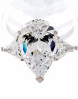 Pear Cut Triangle Accent Cubic Zirconia Engagement Ring In Sterling Silver - Boutique Pavè
