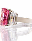 Pink Radiant Cut Cubic Zirconia Engagement Ring In Sterling Silver - Boutique Pavè