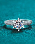 Round Cut Moissanite Pave Solitaire Engagement Ring in Various Carat Weights - Boutique Pavè