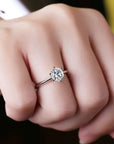 Simple One Carat Brilliant Round Cut Lab Created Diamond Solitaire Engagement Ring in 18 Karat White Gold - Boutique Pavè