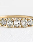 Two Carat Brilliant Round and Oval Cut Lab Created Diamond Anniversary Band in 18 Karat Gold - Boutique Pavè