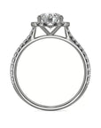 Two Carat Brilliant Round Cut Moissanite Halo Engagement Ring in 14 Karat White Gold - Boutique Pavè