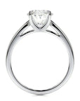 Two Carat Oval Cut Lab Created Diamond Solitaire Engagement Ring in 14 Karat White Gold - Boutique Pavè
