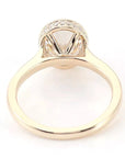 Two Carat Oval Cut Moissanite Bezel Tension Set Solitaire Engagement Ring in 14 Karat Yellow Gold - Boutique Pavè