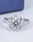Vintage Inspired One Carat Brilliant Round Lab Created Diamond Pave Engagement Ring in 18 Karat White Gold - Boutique Pavè
